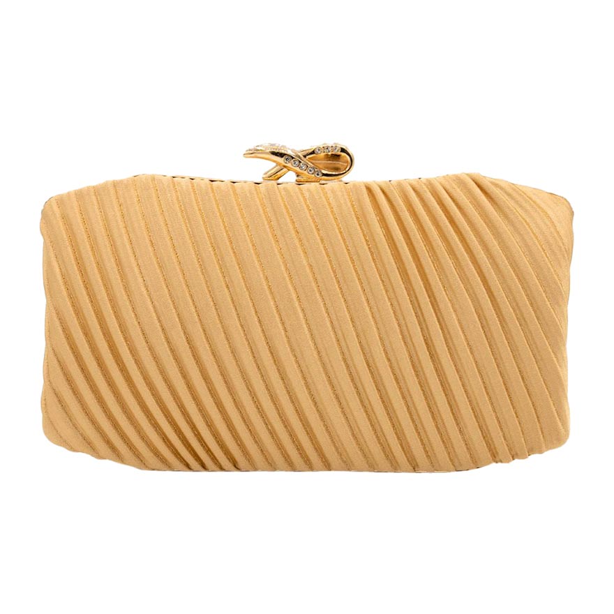 Gold Pleated Clutch Evening Crossbody Bag, is beautifully designed and fit for all occasions & places. Show your trendy side with this awesome clutch crossbody bag. Versatile enough for carrying straight through the week, perfectly lightweight to carry around all day on special occasions. Perfect for makeup, money, credit cards, keys or coins, and many more things. This crossbody bag features a detachable shoulder chain and clasp closure that makes your life easier and trendier.