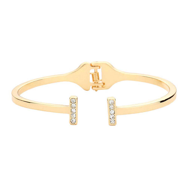 Gold Rhinestone Embellished Metal Rectangle Cuff Bracelet, put on a pop of color to complete your ensemble. Perfect for adding just the right amount of shimmer & shine and a touch of class to special events. Perfect Birthday Gift, Anniversary Gift, Mother's Day Gift, Graduation Gift, Valentine’s Gift.