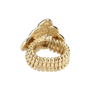 Gold Rhinestone Embellished Petal Stretch Ring, This beautiful stretch ring is made to make you look stunning and stand out from the crowd on any special occasion. The added stretch band ensures a comfortable fit on any finger size. This rhinestone ring makes it look shine even better. It is sure to garner admiration with these awesome rings on special occasions. Perfect Birthday Gift, Anniversary Gift, Mother's Day Gift, Graduation Gift, Prom Jewelry, Just Because Gift.