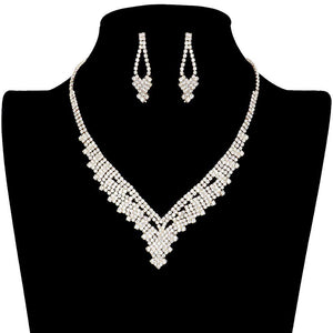 Gold Rhinestone Pave Necklace Set. Wear together or separate according to your event, versatile enough for wearing straight through the week, perfectly lightweight for all-day wear, coordinate with any ensemble from business casual to everyday wear, the perfect addition to every outfit. Perfect Birthday Gift, Anniversary Gift, Mother's Day Gift, Graduation Gift.