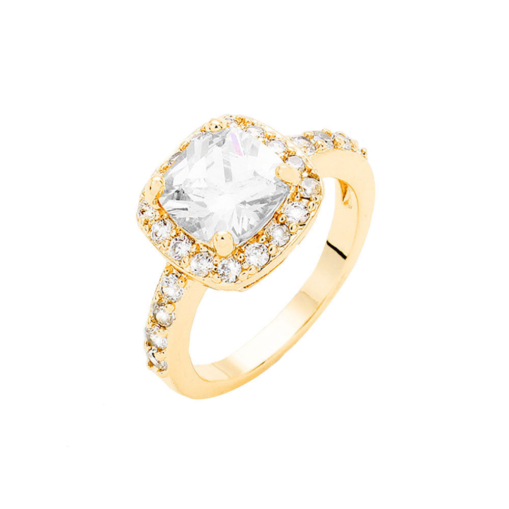 Gold Rhodium Gold Plated Cubic Zirconia Halo Statement Ring. Look like the ultimate fashionista with these Ring! Add something special to your outfit! special It will be your new favorite accessory. Perfect Birthday Gift, Mother's Day Gift, Anniversary Gift, Graduation Gift, Prom Jewelry, Valentine's Day Gift, Thank you Gift.