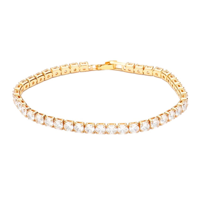 Round CZ Evening Bracelet Cubic Zirconia Bubble Bracelet - Gold - Bracelets