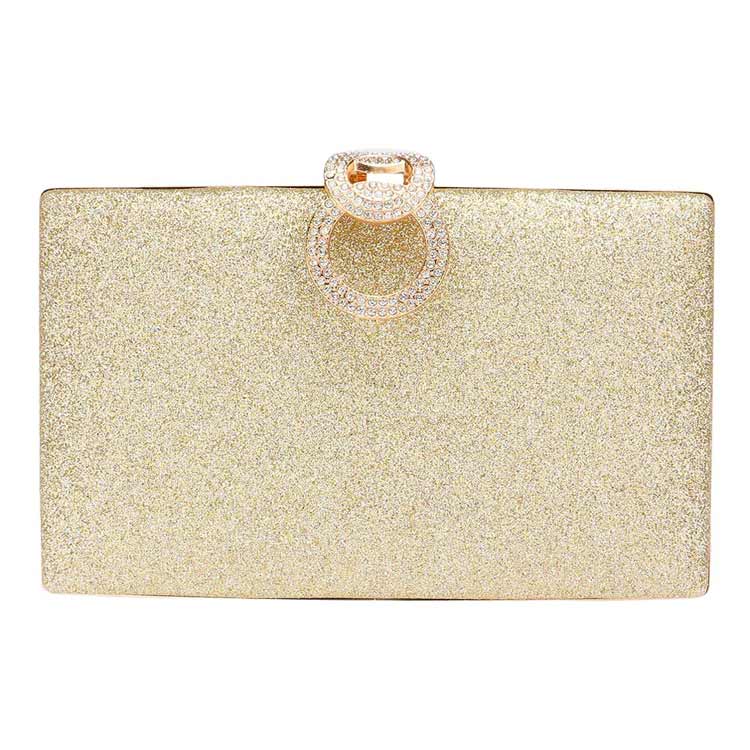Gold Shimmery Evening Clutch Crossbody Bag, The high-quality clutch is elegant and glamorous. Ladies' luxury night clutch purses and evening bags, which is a very practical handbag. The unique design will make you shine. perfect for money, credit cards, keys or coins, etc. This Shimmery evening detachable clutch bag  Crossbody chain strap, sparkling adorn all sides of this lustrous style, special occasion bag, will add a romantic and glamorous touch to your special day.