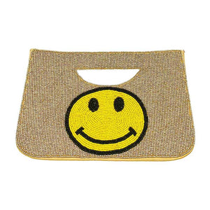 Gold Smile Seed Beaded Tote Crossbody Bag, look like the ultimate fashionista with these Crossbody tote bags! Add something special to your outfit! This crossbody tote bag for women has enough space for their essentials. Perfect for money, credit cards, keys or coins, and many more things, light and gorgeous. 