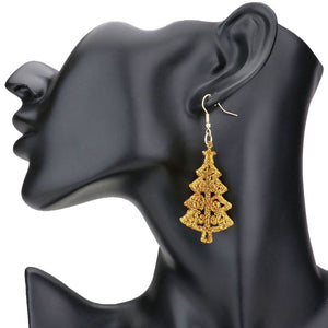 Gold Sparkle Christmas Tree Dangle Earrings, are you looking for some cute and fun earrings for Christmas? You'll love these sparkle Christmas Tree earrings. These cute Christmas earrings will complete your Christmas costumes. They will make the moments more beautiful and memorable! Sparkle Dangle earrings can be used for Christmas, New Year parties, and other joyous occasions. Awesome gift idea to give someone who loves the magic of Christmas.