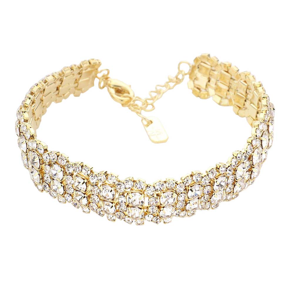 AB Gold Trendy Bubble Stone Evening Bracelet, get ready with this bubble stone evening bracelet to receive the best compliments on any special occasion. It looks so pretty, bright, and elegant on any special occasion. Awesome gift for birthdays, anniversaries, Valentine’s Day, or any special occasion.