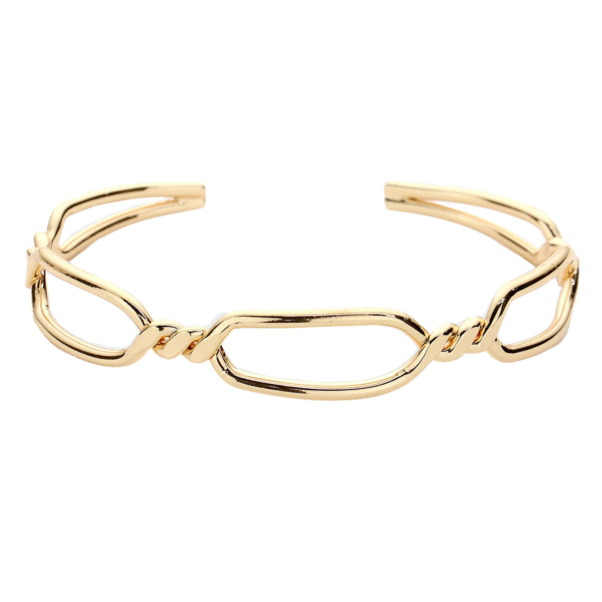 Gold Twisted Brass Metal Open Hexagon Cuff Braceletwear with your favorite tops & dresses all year round! Metal Cuff is versatile, goes with practically anything! Birthday Gift, Christmas Gift, Anniversary Gift, Regalo Navidad, Regalo Cumpleanos, Regalo Dia del Amor, Valentine's Day Gift, Mother's Day Gift, Regalo Dia Madre