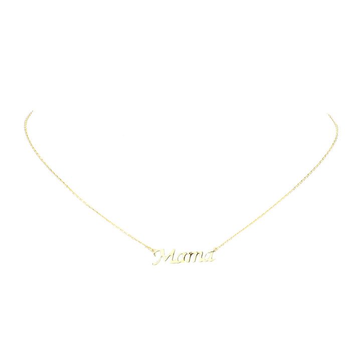 Gold White Gold Dipped Mama Metal Message Pendant Necklace. Make a statement with these Mama message necklaces, very easy to put on, take off and so comfortable for daily wear. Pair these with tee and jeans and you are good to go. It will be your new favorite go-to accessory. Perfect Birthday gift, friendship day, Mother's Day, Graduation Gift.