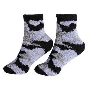 Gray 6pairs Camouflage Socks, your feet will look and feel fab in these socks! they are so soft and stretchy, you will love them! keep your feet toasty. Let you look attractive and these socks can bright up the clod winter. With super soft material and a comfortable cuff, these will be your favorite everyday socks. The warm Camouflage socks are nice gift choice, you can send to your mom, sister, friends, wife.