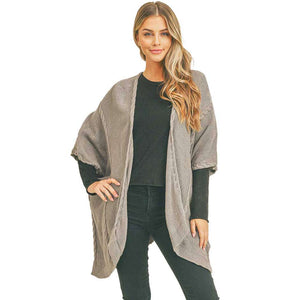 Gray Braided Trim Lined Kimono, is the perfect accessory to represent your beauty with comfortability. From stylish layering camis to relaxed tees, you can throw it on over so many pieces elevating any outfit! This sophisticated, flattering, and cozy kimono drapes beautifully for a relaxed, pulled-together look. A perfect gift accessory for your friends, family, and nearest and dearest ones.