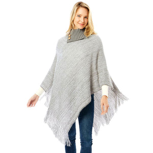 Gray Button Collar Pointed Knitted Foldover Neck Poncho, is beautifully designed with different attractive colors that brings out the luxe into your look. Can be paired with so many tops. It ensures your upper body stays perfectly toasty when the temperatures drop. It's Lightweight and Breathable Fabric, Comfortable to Wear. It gently nestles around the neck and feels exceptionally comfortable to wear. 