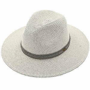 gray C.C Heather Effect Panama Sunhat, Keep your styles on even when you are relaxing at the pool or playing at the beach. Large, comfortable, and perfect for keeping the sun off of your face, neck, and shoulders. Perfect summer, beach accessory. Ideal for travelers who are on vacation or just spending some time in the great outdoors. 