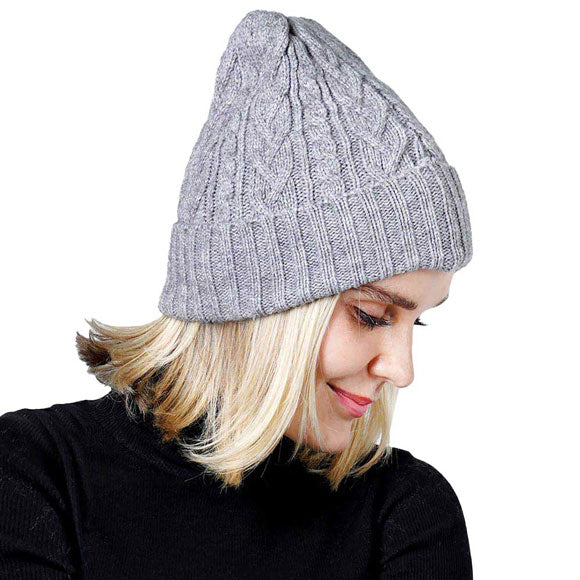 Gray Cable Knit Cuff Beanie. Take your winter outfit to the next level and have wonderful cable knit cuff beanie, Comfortable beanie keep your head and ear warm during the winter. These are perfect to go skiing, snowboarding, sledding, running, camping, traveling, ice skating and more. Awesome winter gift accessory! 