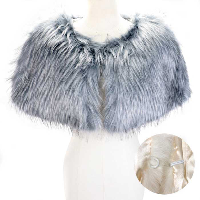 Gray Fashionable Faux Fur Cape Scarf, beautifully designed that makes your beauty more enriched. Great to wear daily in the cold winter to protect you against the chill. It amplifies the glamour with a plush material that feels amazing snuggled up against your cheeks. It gives a lot of options to dress up your attire. It goes well with any outfit from jeans and a tee to work trousers and a sweater. Feel comfortable and stylish at any place, any time. 