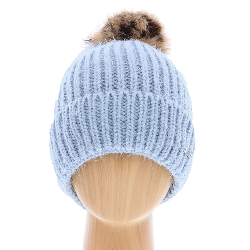 Gray Faux Fur Pom Pom Cuffed Single Layered Beanie Hat, Before running out the door into the cool air, you’ll want to reach for this toasty beanie to keep you incredibly warm. Whenever you wear this beanie hat, you'll look like the ultimate fashionista. Accessorize the fun way with this single layered pom pom hat which gives you the autumnal touch that you need to finish your outfit in style. Perfect Gift for Birthdays, Christmas, holidays, anniversaries, Valentine’s Day, etc. 