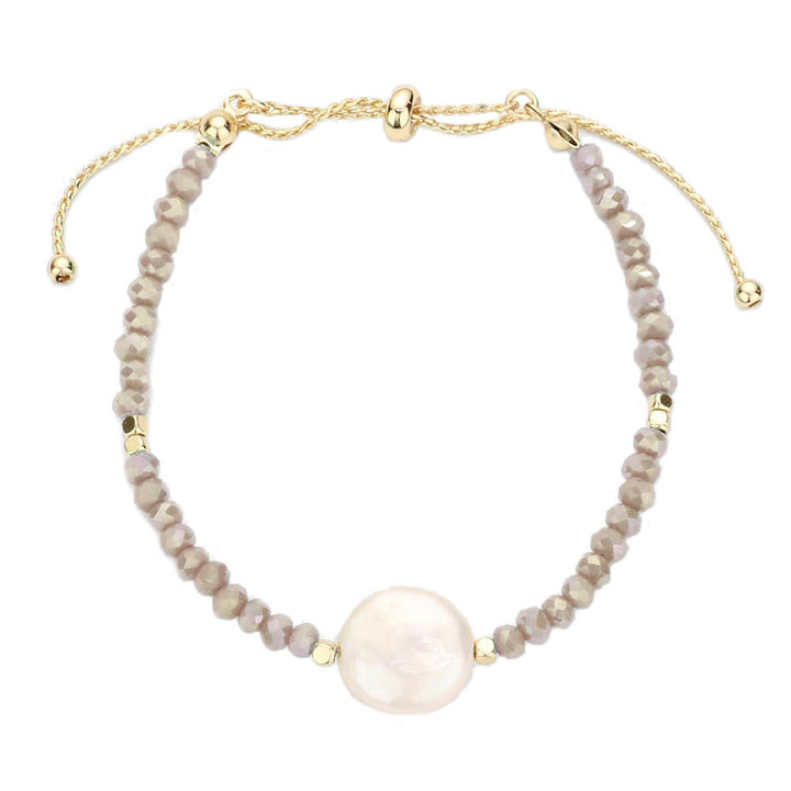 Gray Freshwater Pearl Accented Faceted Beaded Bracelet, Get ready with these Magnetic Bracelet, put on a pop of color to complete your ensemble. Perfect for adding just the right amount of shimmer & shine and a touch of class to special events. Perfect Birthday Gift, Anniversary Gift, Mother's Day Gift, Graduation Gift.