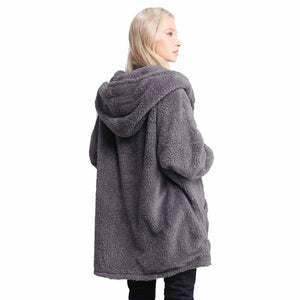 Front Pockets Oversized Solid Hoodie Jacket, the perfect accessory, luxurious, trendy, super soft chic capelet, keeps you warm & toasty. You can throw it on over so many pieces elevating any casual outfit! Perfect Gift Birthday, Anniversary, Wife, Mom, Special Occasion