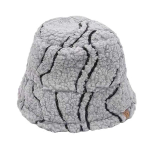 Gray Geometric Sherpa Bucket Hat, Before running out the door into the cool air, you’ll want to reach for this toasty bucket hat to keep you incredibly warm. Whenever you wear this bucket hat, you'll look like the ultimate fashionista. Accessorize the fun way with this  hat which gives you the autumnal touch that you need to finish your outfit in style. Awesome winter gift accessory and perfect Gift for Birthdays, Christmas, holidays, anniversaries, Valentine’s Day, etc.