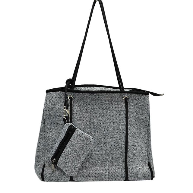 Gray Large Tote Bag Women Work Bag Purse Neoprene Zip. Add something special to your outfit! This fashionable bag will be your new favorite accessory. Ideal for parties, events, holidays, pair these tote bags with any ensemble for a polished look. Versatile enough for carrying through the week, ultra lightweight to carry around all day. Perfect Birthday Gift, Anniversary Gift, Mother's Day Gift, Graduation Gift, Valentine's Day Gift.