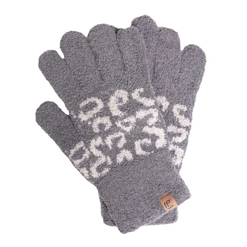 Gray Leopard Cozy Gloves, gives your look so much eye-catching texture with Leopard Cozy Gloves, a cozy feel, very fashionable, attractive, cute looking in winter season.  It will allow you to easily use your electronic devices and touchscreens while keeping your fingers covered, and swiping away! A pair of these gloves are awesome winter gift for your family, friends, anyone you love, and even yourself. Complete your outfit in trendy style!