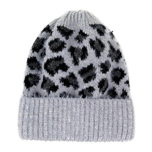 Gray Leopard Pattern Hat Grey Leopard Beanie Hat Leopard Winter Hat grab this toasty hat to keep you incredibly warm when running out the door. Accessorize with this cat ear hat, it's the autumnal touch finish your outfit. Best Gift Birthday, Christmas, Anniversary, Valentine's Day, Wife, Mom, Sister