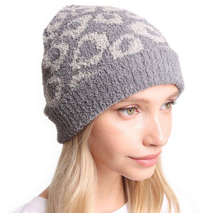 Gray Leopard Patterned Soft Knit Beanie Hat, before running out the door into the cool air, you’ll want to reach for this toasty beanie to keep yourself warm. Accessorize the fun way with this beanie. It's the autumnal touch you need to finish your outfit in style. An awesome winter gift accessory for Birthday, Christmas, Stocking Stuffer, Secret Santa, Holiday, Anniversary, Valentine's Day, etc. Happy winter!