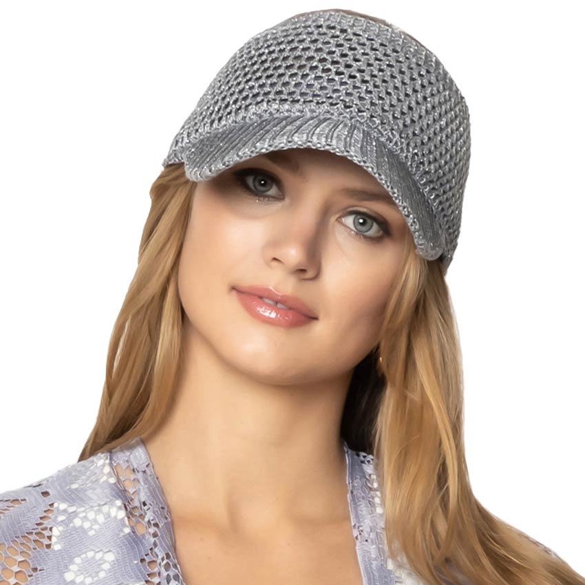 Gray Lurex Metallic Visor Sun Hat, whether you’re basking under the summer sun at the beach, lounging by the pool, or kicking back with friends at the lake, a great hat can keep you cool and comfortable even when the sun is high in the sky. An excellent gift for vacation getaways etc to your friends, family, or loved ones.