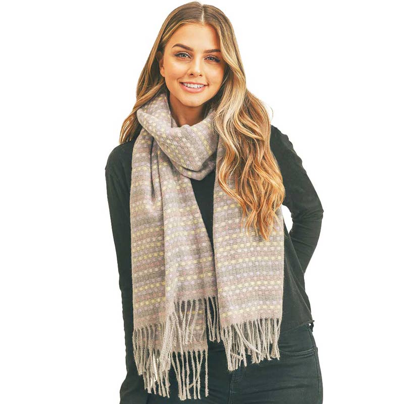 Gray Multi Color Stitch Scarf, accentuates your gorgeousness and drags out the beautiful moments with this soft, highly versatile scarf. Perfect Gift for Birthdays, holidays, Christmas, Anniversary, Valentine's Day, etc. It brings a classic look, adds a pop of color & completes your outfit, keeping you cozy & toasty. Amps up the glamour with a plush material that feels amazing snuggled up against your cheeks. Use in the cold or just to jazz up your look.