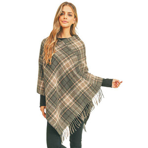 Gray Multi Plaid Poncho. This kimono poncho is lightweight and soft brushed exterior fabric that make you feel more warm and comfortable. Cute and trendy Plaid Vest for women. Great for dating, hanging out, daily wear, vacation, travel, shopping, holiday attire, office, work, outwear, fall, spring or early winter. Perfect Gift for Wife, Mom, Birthday, Holiday, Anniversary, Fun Night Out.
