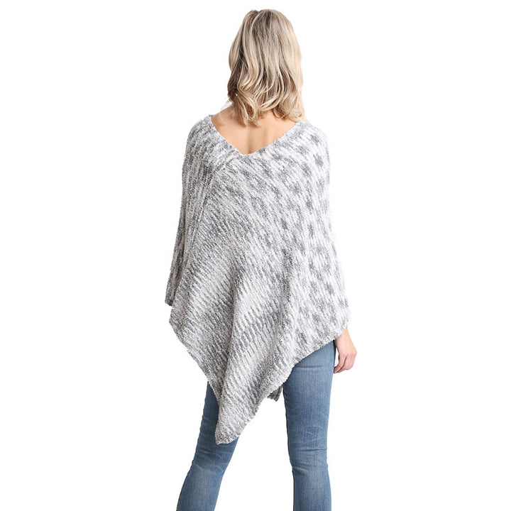 Gray Mixed Printed Soft Poncho, the perfect accessory, luxurious, trendy, super soft chic capelet, keeps you warm and toasty. You can throw it on over so many pieces elevating any casual outfit! Perfect Gift for Wife, Mom, Birthday, Holiday, Christmas, Anniversary, Fun Night Out