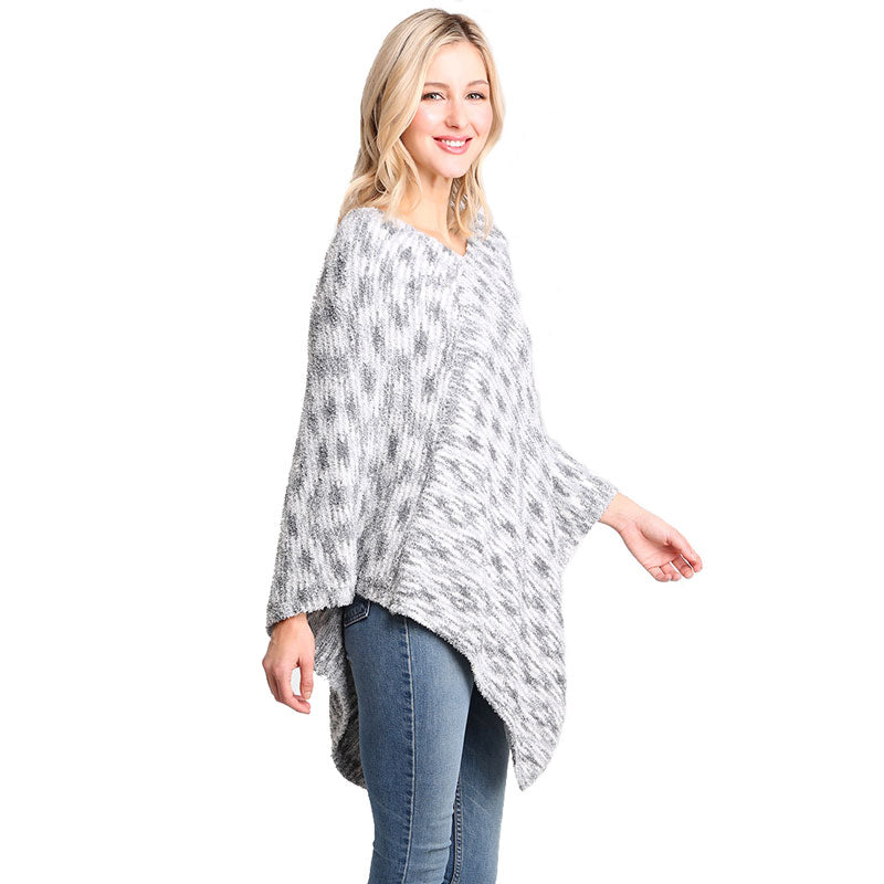Blue Mixed Printed Soft Poncho, the perfect accessory, luxurious, trendy, super soft chic capelet, keeps you warm and toasty. You can throw it on over so many pieces elevating any casual outfit! Perfect Gift for Wife, Mom, Birthday, Holiday, Christmas, Anniversary, Fun Night Out