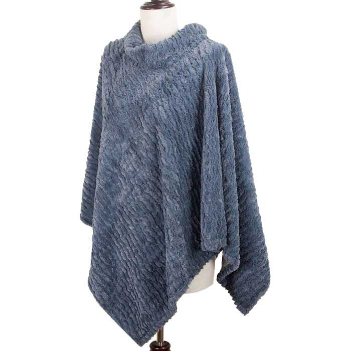 Gray Roose Turtleneck Ribbed Poncho, is the perfect accessory for the comfort, luxury and trendiness this winter. You can throw it on over so many pieces elevating any casual outfit! Smooth and cool color variety and eye-catching look will enrich your luxe and glamour in a greater extent. Perfect Gift for Wife, Mom, Birthday, Holiday, Christmas, Anniversary, Fun Night Out. Stay awesome with this beautiful poncho!