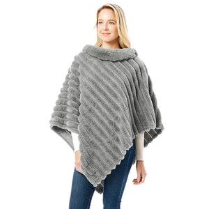 Gray Soft Faux Fur Collar Poncho, a fashionable and stylish design is great for year round to wear on any occasion from casual to formal. Throw it on as a warm, soft layer over your career and casual outfits. Cozy and soft wrap collar poncho that will make you look unique on any occasion. Perfect for casual outings, parties, and office. Great gift idea for friends and family. Soft and comfortable polyester material for long-lasting warmth on cold days. Perfect winter gift for your loved ones.