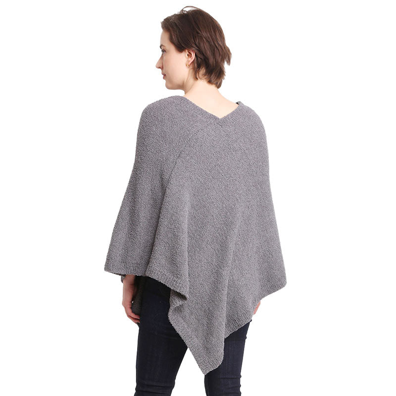 Gray Soft Solid Poncho, these poncho is made of soft and breathable material. It keeps you absolutely warm and stylish at the same time! Easy to pair with so many tops. Suitable for Weekend, Work, Holiday, Beach, Party, Club, Night, Evening, Date, Casual and Other Occasions in Spring, Summer, and Autumn. Throw it on over so many pieces elevating any casual outfit! Perfect Gift for Wife, Mom, Birthday, Holiday, Anniversary, Fun Night Out.
