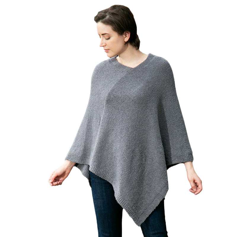 Gray Soft Solid Poncho, these poncho is made of soft and breathable material. It keeps you absolutely warm and stylish at the same time! Easy to pair with so many tops. Suitable for Weekend, Work, Holiday, Beach, Party, Club, Night, Evening, Date, Casual and Other Occasions in Spring, Summer, and Autumn. Throw it on over so many pieces elevating any casual outfit! Perfect Gift for Wife, Mom, Birthday, Holiday, Anniversary, Fun Night Out.