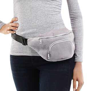 Gray Solid Fluffy Faux Fur Sling Backpack Fanny Pack, be the ultimate fashionista when carrying this small chic bag with style. It's great for taking small and handy things. Keep your keys handy & ready for opening doors as soon as you arrive. The adjustable lightweight features room to carry what you need for those longer walks or trips. These fanny packs for women could keep all your documents, Phone, Travel, Money, Cards, keys, etc in one compact place, and comfortable within arm's reach.