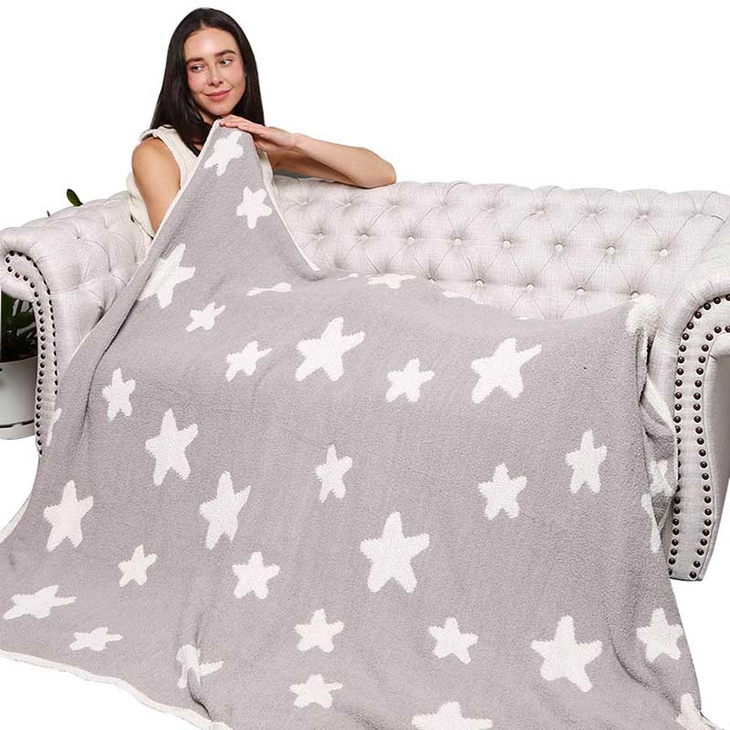 Pink Star Patterned Throw Blanket, is a highly versatile Star Patterned Blanket that is warm and beautiful at the same time. This reversible throw blanket is perfect for kids and adults of all ages. Give your bedroom or living room a neutral look update with bold stars printed design on both sides. This beautiful blanket keeps you perfectly warm, cozy & toasty. A perfect gift item for a Birthday, Holiday, Christmas, Anniversary, Valentine's Day, etc. Stay warm and cozy in style!