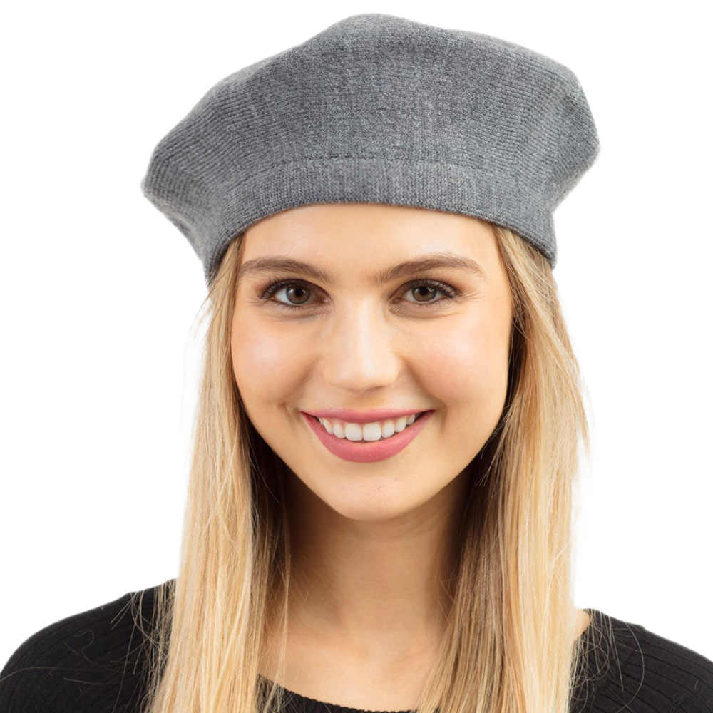 Gray Trendy Fashionable Winter Stretchy Solid Beret Hat, this Women Beret Hat Solid Color Stretchy Beret Cap doubles as a rain hat and is snug on the head and stays on well. It will work well to keep the rain off the head and out of the eyes and also the back of the neck. Wear it to lend a modern liveliness above a raincoat on trans-seasonal days in the city.