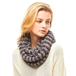 Gray Striped Chenille Infinity Scarf, delicate, warm, on trend & fabulous, a luxe addition to any cold-weather ensemble. This striped Infinity scarf combines great fall style with comfort and warmth. It's a a perfect weight can be worn to complement your outfit, or with your favorite fall jacket. Great for daily wear in the cold winter to protect you against chill, classic infinity-style scarf & amps up the glamour with plush material that feels amazing snuggled up against your cheeks.