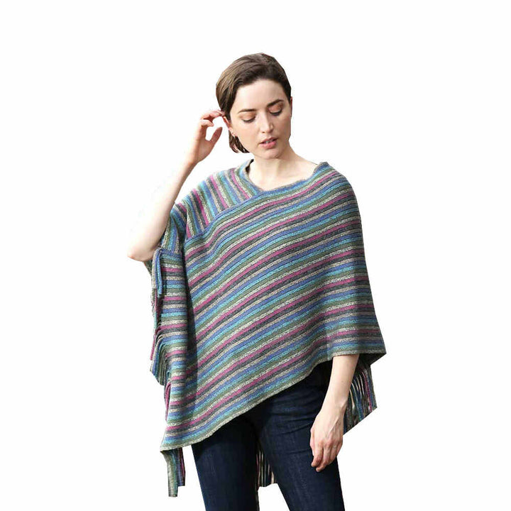 Gray Lurex Knit Poncho Outwear Ruana Cape, the perfect accessory, luxurious, trendy, super soft chic capelet, keeps you warm & toasty. You can throw it on over so many pieces elevating any casual outfit! Perfect Gift Birthday, Holiday, Christmas, Anniversary, Wife, Mom, Special Occasion