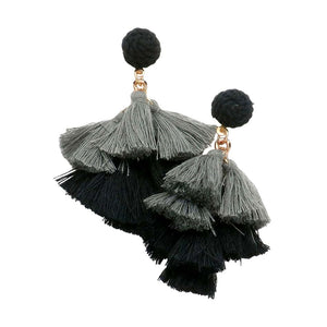 Gray Tassel Cluster Vine Dangle Earrings, are beautifully designed with cluster vine on a tassel theme to put on a pop of color and complete your ensemble. Perfect for adding the perfect beauty & glamor everywhere. Perfect gift for Birthdays, Anniversaries, Mother's Day, Graduation, etc. Show off your trendy choice & perfect combination with these beautiful earrings.