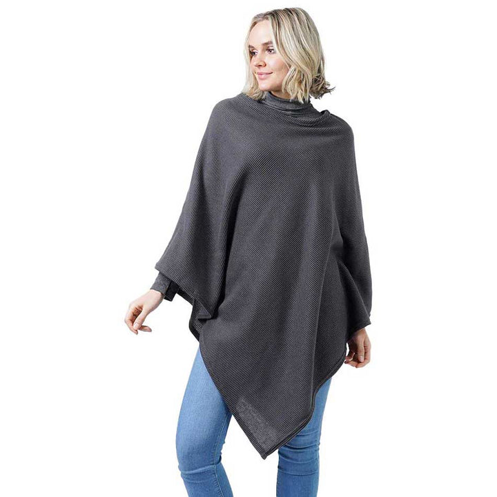 Gray Textured Jersey Poncho, Trendy, classy and sophisticated, Trendy soft natural Textured poncho wrap is perfect for every day wear. Wear it with jeans or evening dress, versatile and stylish. Great travel accessory or everyday use, lightweight, warm and cozy. You can throw it on over so many pieces elevating any casual outfit! Perfect Gift for Wife, Mom, Birthday, Holiday, Christmas, Anniversary, Fun Night Out.