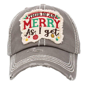 Gray  This Is As Merry As I Get Vintage Baseball Cap, embrace the Christmas spirit with these fun cool vintage festive Baseball Cap. it is an adorable baseball cap that has a vintage look, giving it that lovely appearance. Adjustable snapback closure tab with a mesh back and a pre-curved bill. No matter where you go on the beach or summer and Fall party it will keep you cool and comfortable. Suitable this baseball cap during all your outdoor activities like sports and camping!
