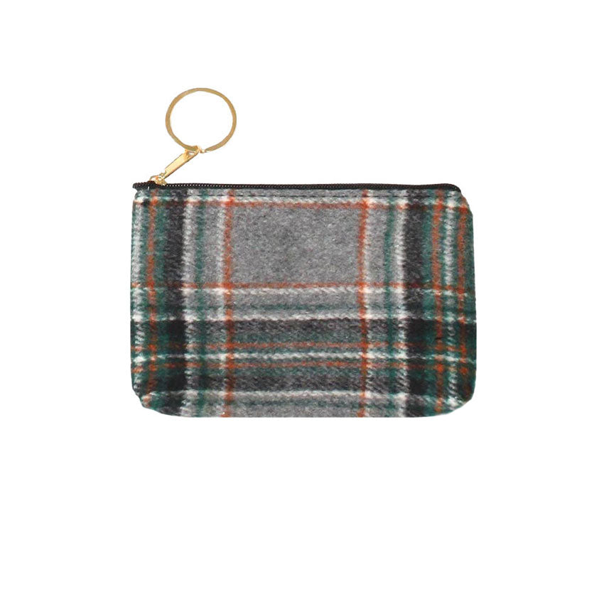 Rust Trendy Plaid Check Coin Card Purse. Perfect for makeup, money, credit cards, keys or coins, comes with a easy carrying, light and simple. Put it in your bag and find it quickly with it's bright colors. Great for running small errands while keeping your hands free. This fashionable Coin Card Purse bag will be your new favorite accessory. Perfect Birthday Gift, Mother's Day Gift, Graduation Gift or any other events.
