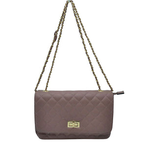 Gray Trendy Quilted Vegan Leather Messenger Crossbody Bag, A classic quilted bag never goes out of style, This cross-body bag is a stylish day-to-night accessory. It's a simple but eye-catching accessory to enrich your look with any outfit. The outer is adorned with quilting and stamped with branded hardware and you'll find a roomy compartment inside complete with a zipped pocket. Use it for a look that will get you noticed style with your glam outfit