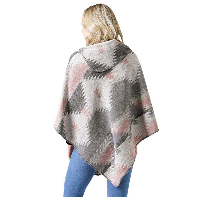 Gray Western Pattern Poncho. This timeless western pattern Poncho is Soft, Lightweight and Breathable Fabric, Close to Skin, Comfortable to Wear. Sophisticated, flattering and cozy, this Poncho drapes beautifully for a relaxed, pulled-together look. Suitable for Weekend, Work, Holiday, Beach, Party, Club, Night, Evening, Date, Casual and Other Occasions in Spring, Summer and Autumn.
