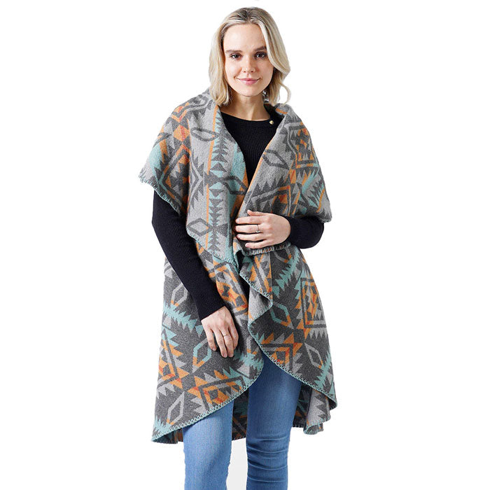 Gray Western Pattern Reversible Shawl Vest, is the perfect accessory for comfort, luxury, and trendiness. You can throw it on over so many pieces elevating any casual outfit! Awesome color variety and eye-catching look will enrich your luxe and glamour to a greater extent. These Vests Will surely be one of your favorite accessories. Perfect Gift for Wife, Mom, Birthday, Holiday, Christmas, Anniversary, Fun Night Out. Stay awesome with this beautiful Vests.