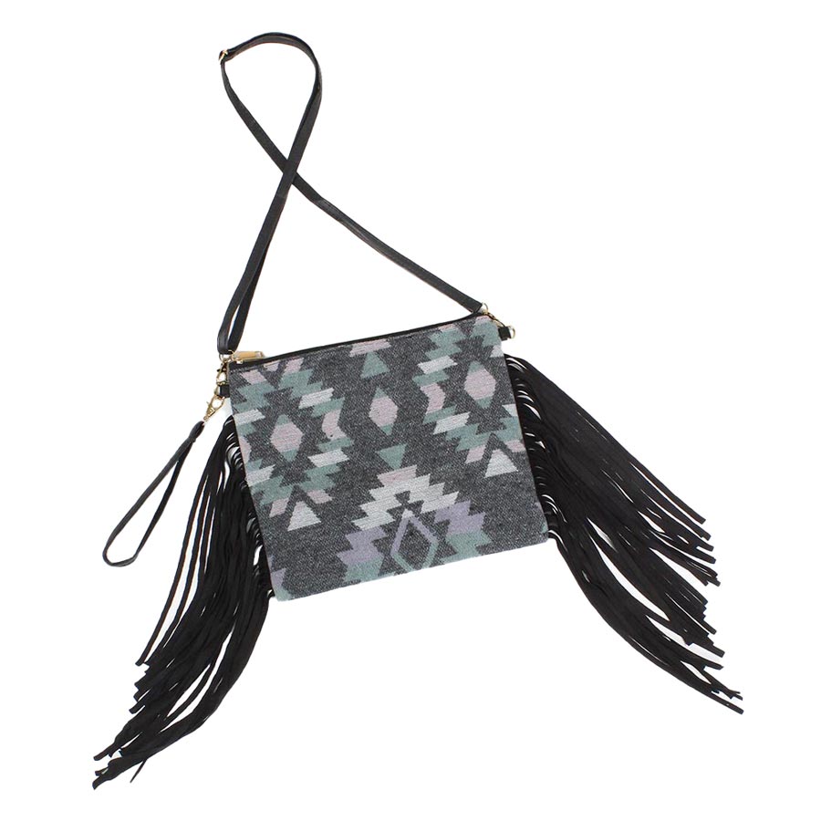 Gray Western Pattern Tassel Crossbody Clutch Bag, come with beautiful tassels on both sides to give you a dashing look. These western patterned bags are fit for all occasions and places. Its catchy and awesome appurtenance drags everyone's attraction to you. It is a perfect gift for birthdays, holidays, Christmas, New year, graduation, etc. These beautiful and trendy bags have adjustable and detachable hand straps that make your life more comfortable.