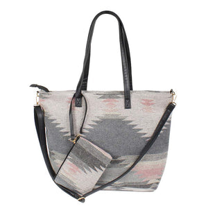 Gray Western Weekend Tote Bag With Pouch, comes with a cute and matching wallet. It enriches your gorgeousness and looks stylish. Versatile enough for wearing straight through the week. perfectly lightweight to carry around all day. The best way to carry all of your necessary things altogether. Perfect Birthday Gift, Anniversary Gift, Mother's Day Gift, Graduation Gift, Valentine's Day Gift. Stay trendy with this awesome tote bag.