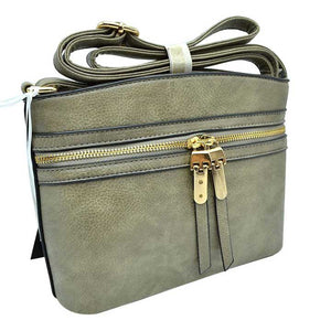 Gray Zipper Detail Women's Crossbody Soft Leather Bag, These cross body bag is stylish daytime essential. Featuring one spacious big compartments and a shoulder strap. Show your trendy side with this awesome crossbody bag. perfectly lightweight to carry around all day. Hands-Free Cross-Body adds an instant runway style to your look, giving it ladylike chic. This handbag is destined to become your new favorite. 